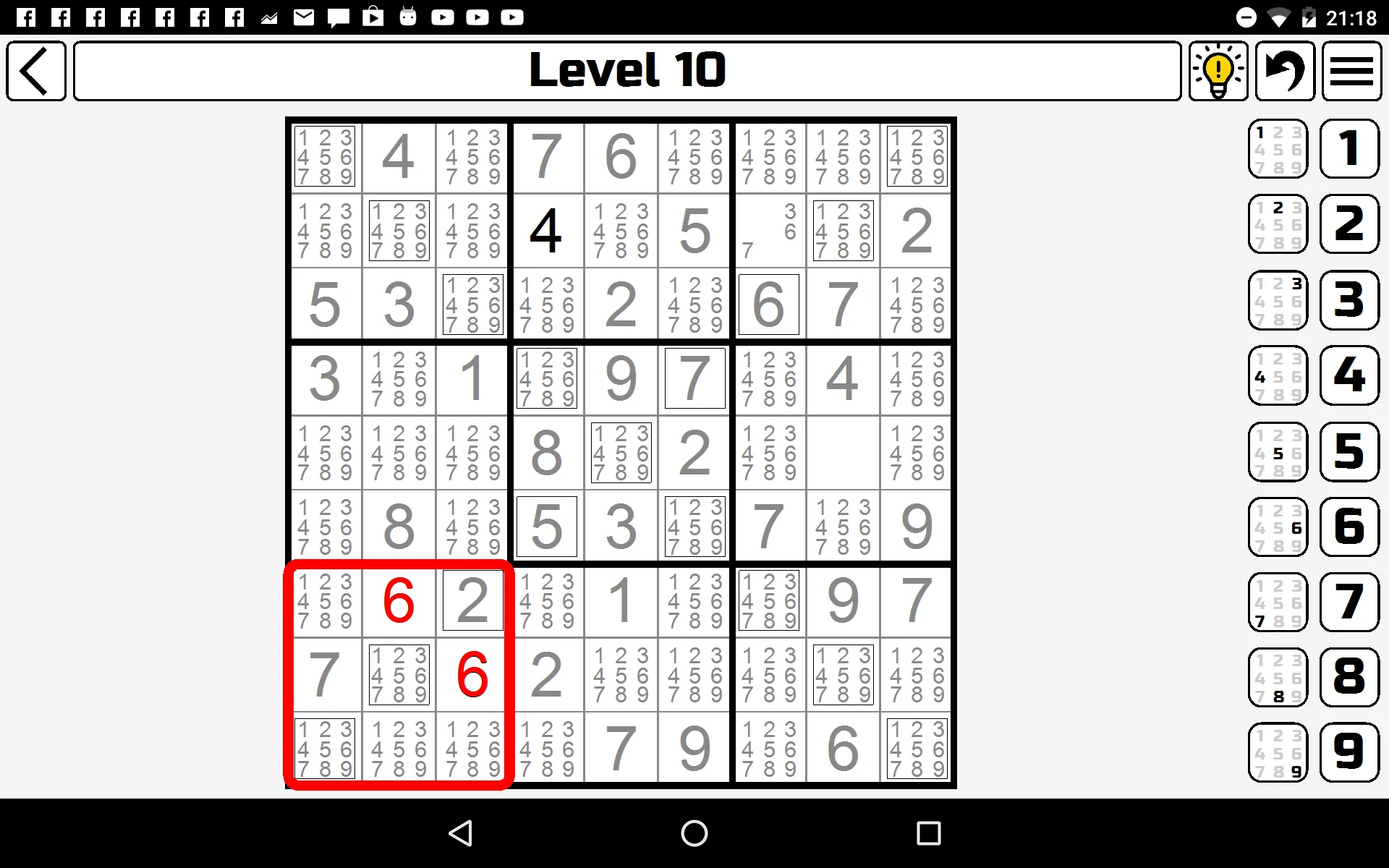 Sudoku X screenshot