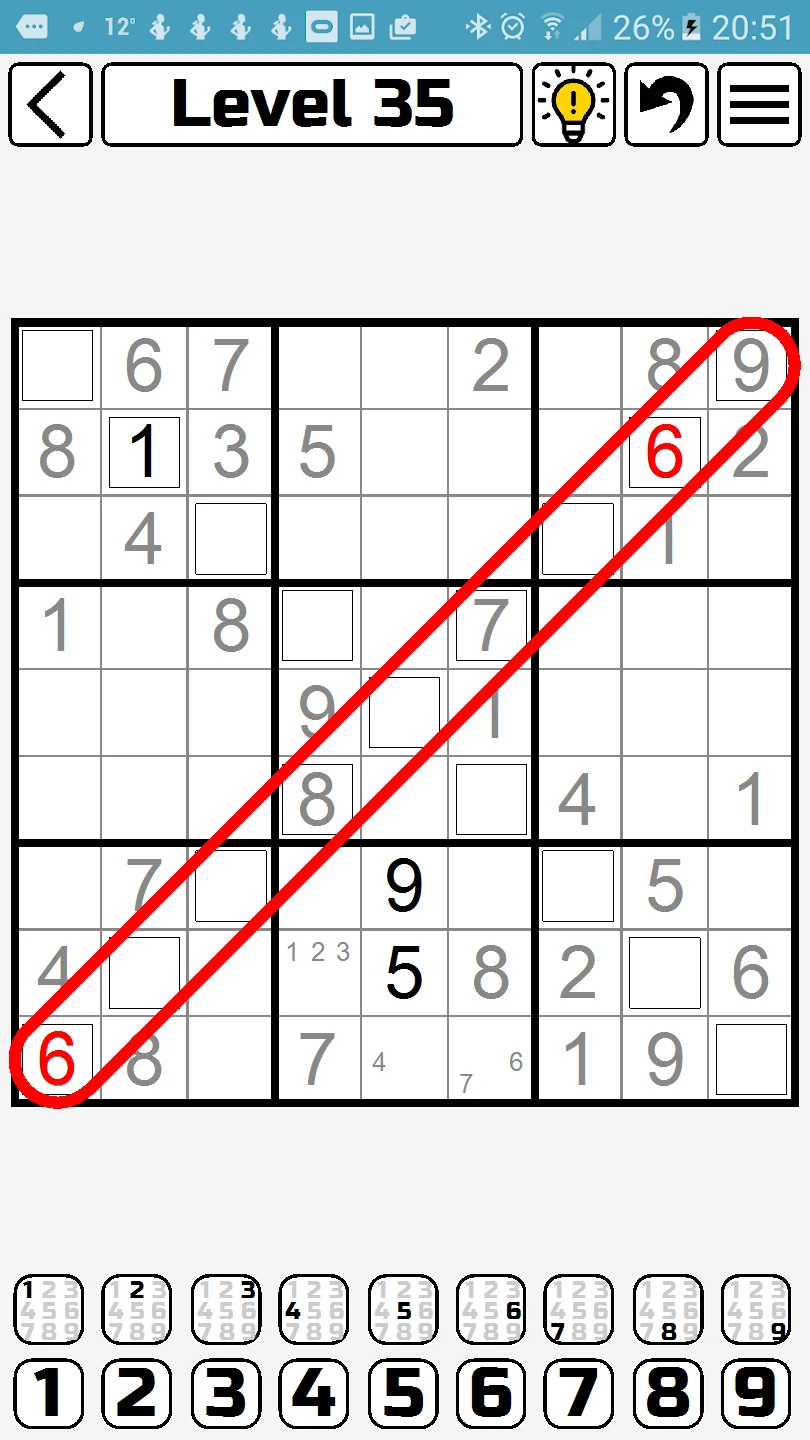 Sudoku X screenshot