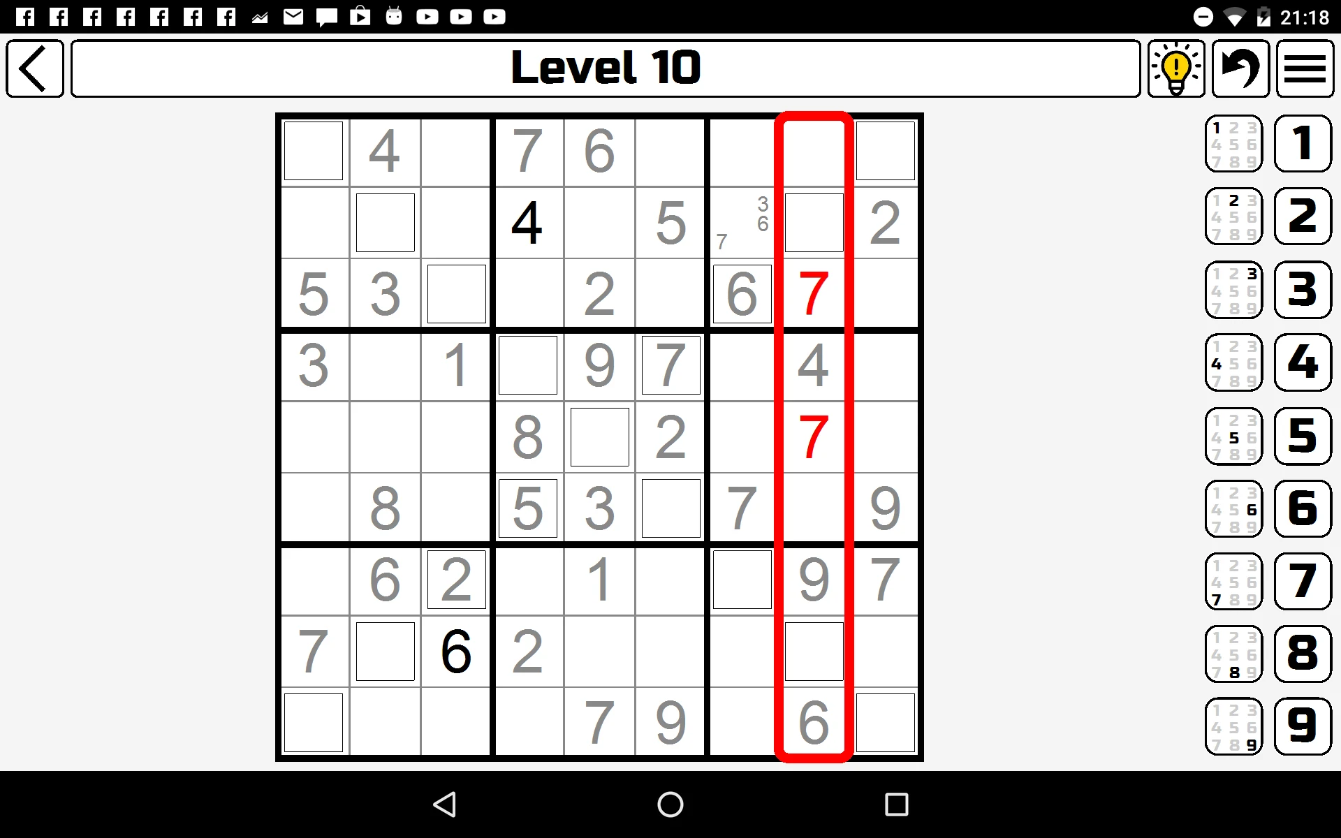 Sudoku X screenshot